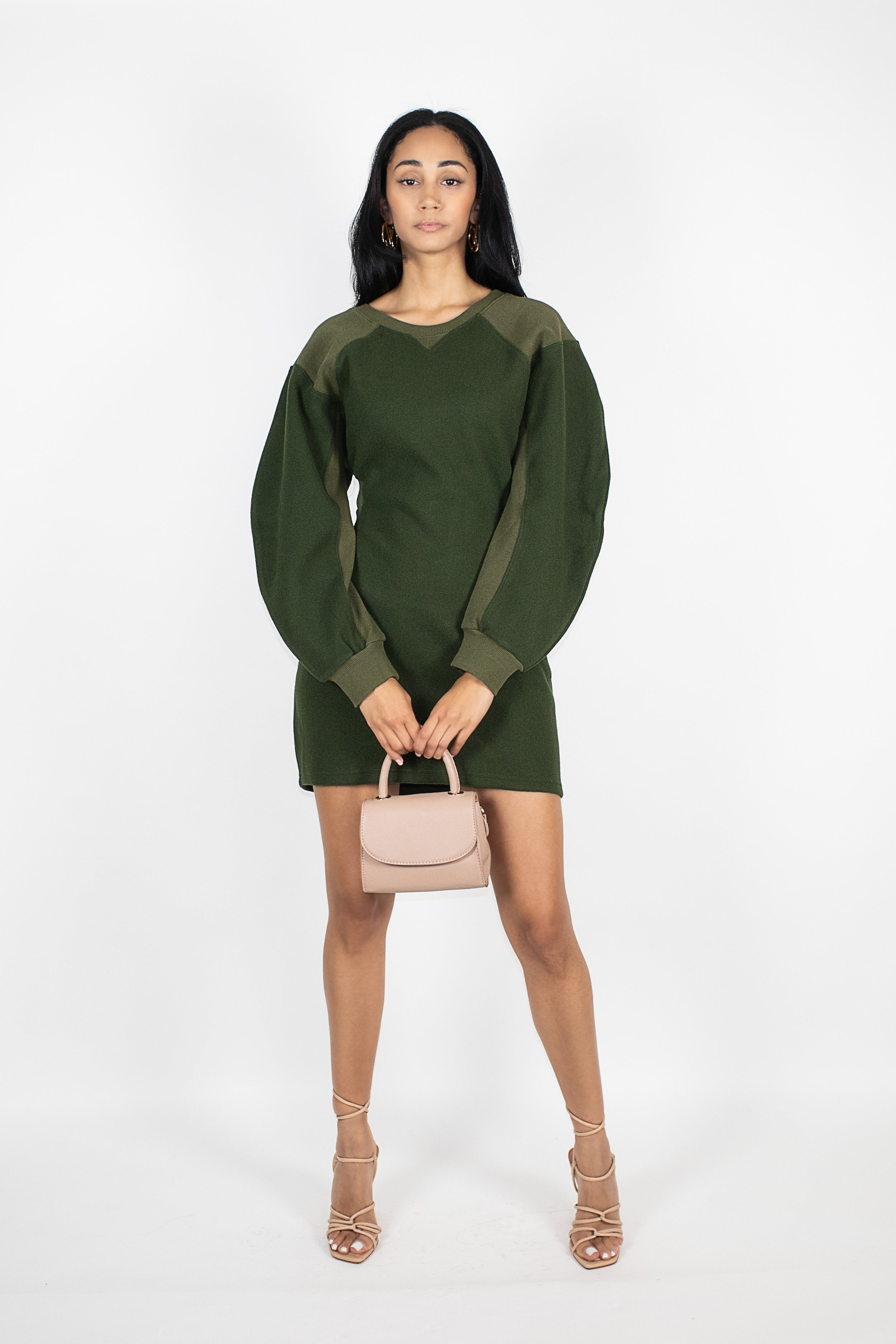 olive green sweatshirt dress ellos Women's Plus Size Hooded Sweatshirt Dress