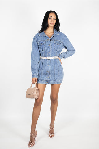 Corset Denim Dress Medium Wash