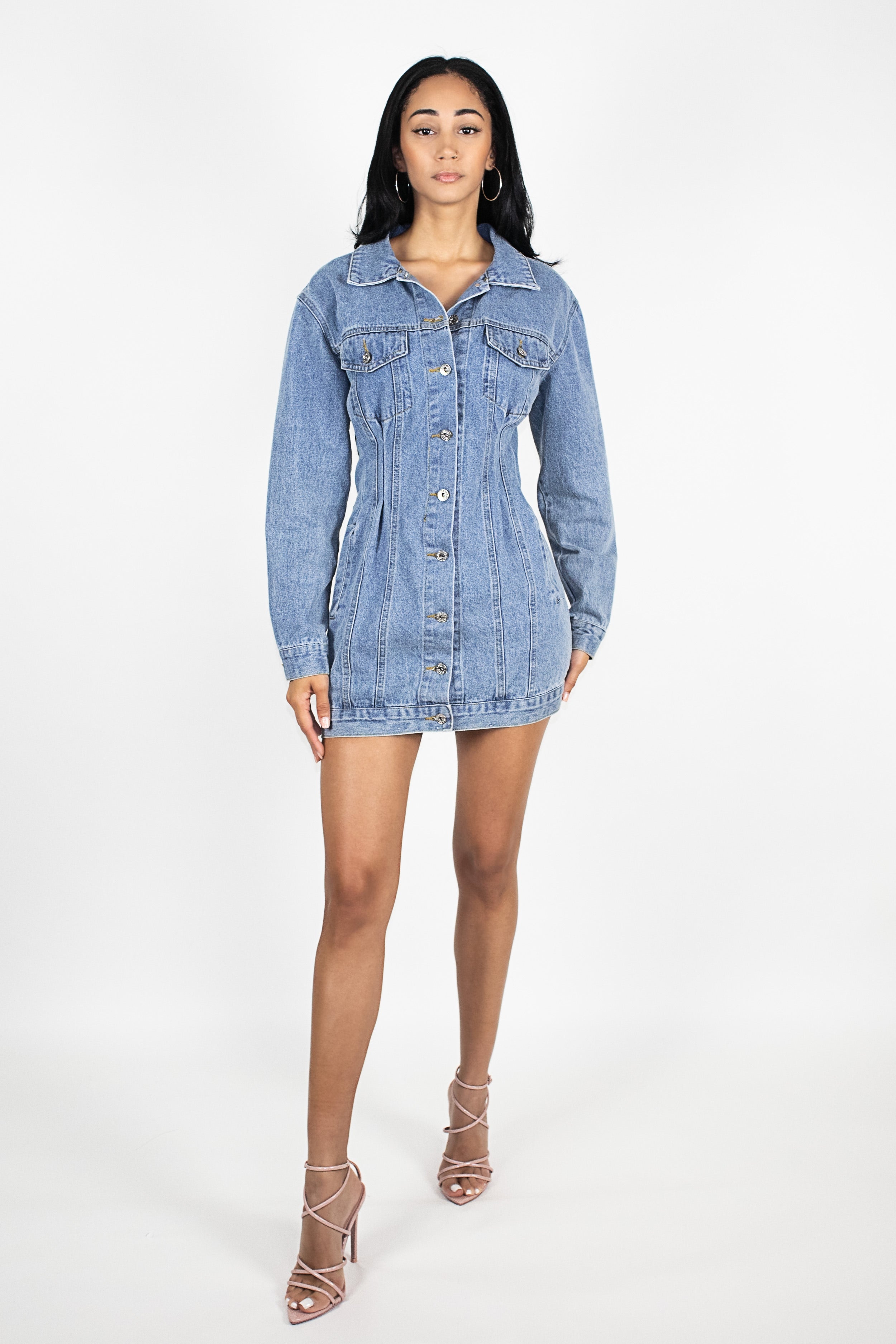 Corset Denim Dress Light Wash – Modern Minx