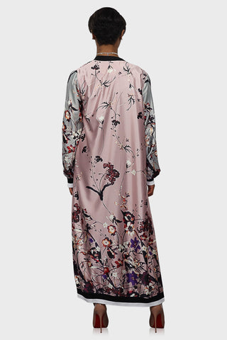 Floral print bomber jacket pink back