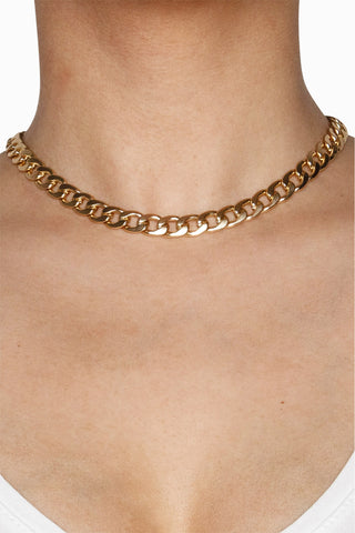 cuban link choker chain goal on model