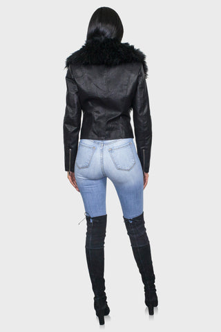 leather jacket black back