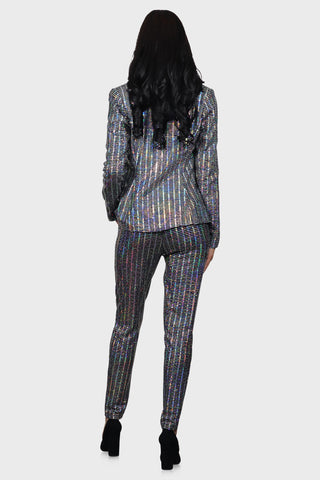 sequin blazer silver back
