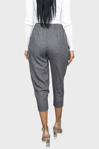 tweed two piece pant set back pants closeup
