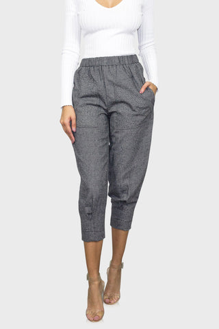 tweed two piece pant set front pants closeup