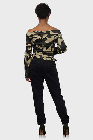 womens camo jacket olive green back