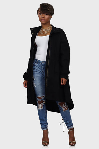 Womens Utility Jacket Black front